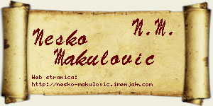 Neško Makulović vizit kartica